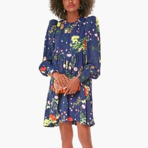 COPY - Tuckernuck Pomander Place navy blue wildflower print Spencer dress